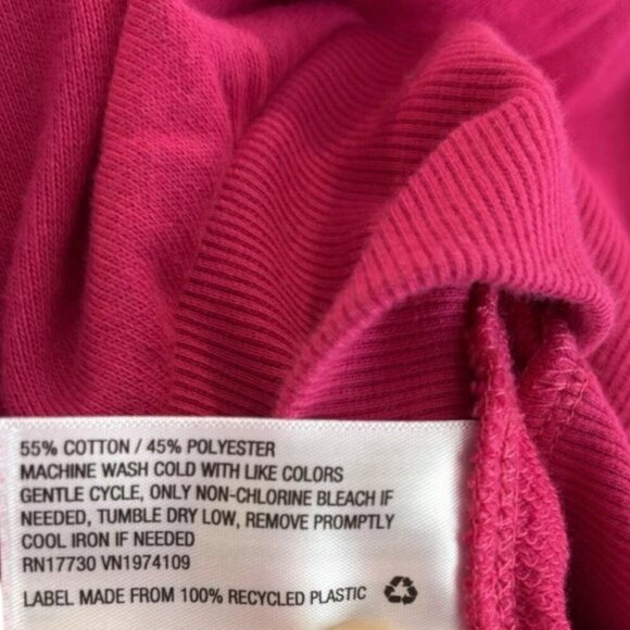 Wild Fable Hot Pink V-Neck Cropped Balloon Sleeve Sweatshirt Juniors Size Large - Picture 3 of 5